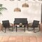 Costway 4/8 PCS Patio Rocking Set 4 Rocking Chairs & 2 Loveseat with Glass-Top Table Outdoor Black